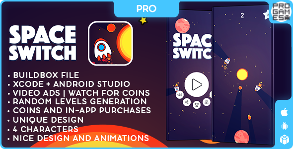 Space Switch (PRO) - BUILDBOX CLASSIC - IOS - Android - Reward video