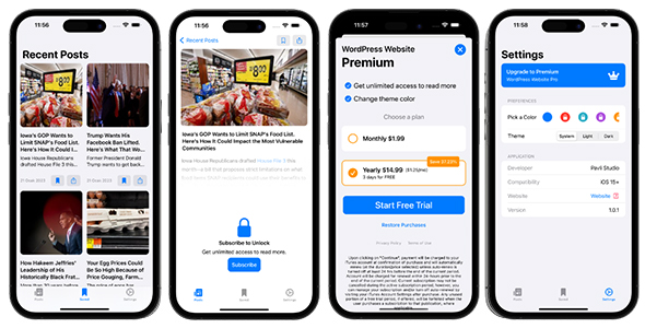 Pro iOS WordPress App for Blog and News Site - SwiftUI Full Application