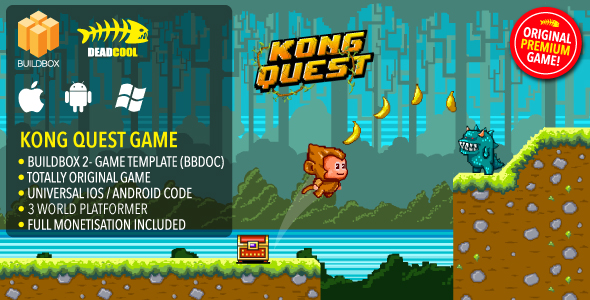 Kong Quest - BuildBox 2 Game Template Document iOS