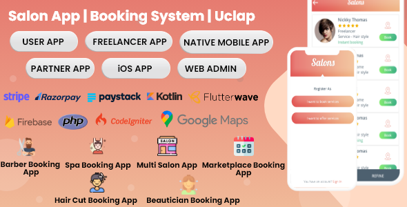 Booking System, UClap,On Demand Home Service App , Urban Clap Clone ,Beauty Salons, Spa , Barber app