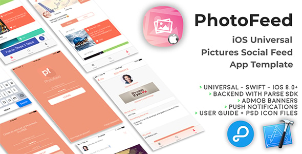 Photofeed | iOS Universal Social Photo feeds App Template (Swift)