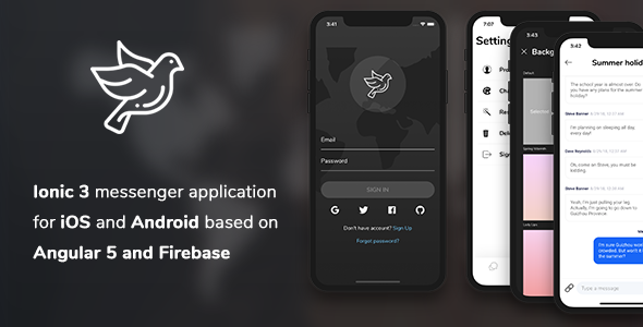 Post Pingeon – Ionic 3 messenger app for iOS and Android based on Angular 5 and Firebase
