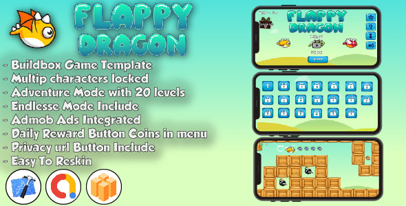 Flappy Dragon - Xcode Projet & Buildbox Game Template (64bit)