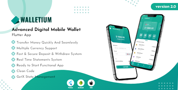 Walletium - Advanced Digital Mobile Wallet Flutter App