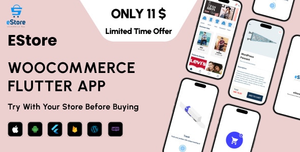 eStore - Build a Flutter eCommerce Mobile App for Android and iOS from WordPress WooCommerce Store