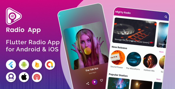Mighty Radio - Flutter radio streaming app with php backend