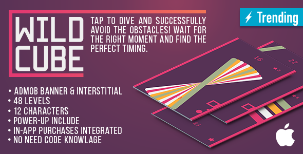Wild Cube (IOS) Fun Arcade Game Template + easy to reskine + AdMob