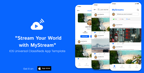 MyStream | iOS Universal Social Network App Template + Web PHP version