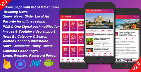 Ion News - Android and IOS News Application with Admin and Editor Panel