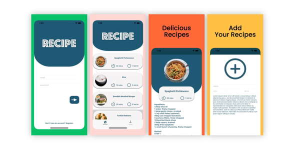 Recipe iOS App with Minimal UI