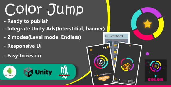 Color Jump, Color Switch(Complete Unity Game+Unity ads)