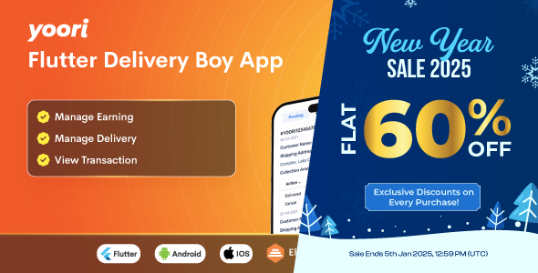 YOORI eCommerce Delivery Boy Flutter App