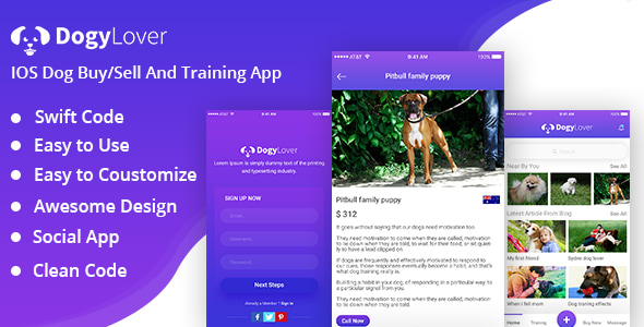 DogyLover - iOS Dog Buy/Sell And Training App