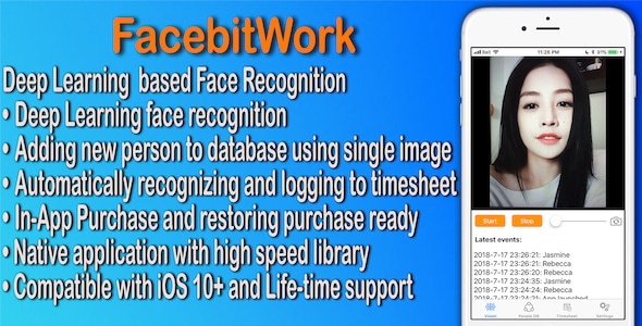 FacebitWork Native Face Recognition using Deep Learning