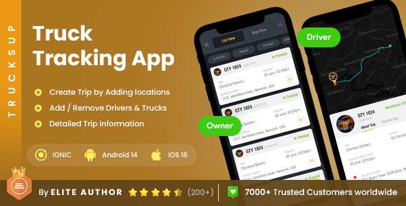 4 App Template| Truck Tracking| Truck Transportation Business| Truck Driver| Logistics| TrucksUp