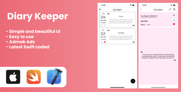 Diary and Notes Keeper - iOS