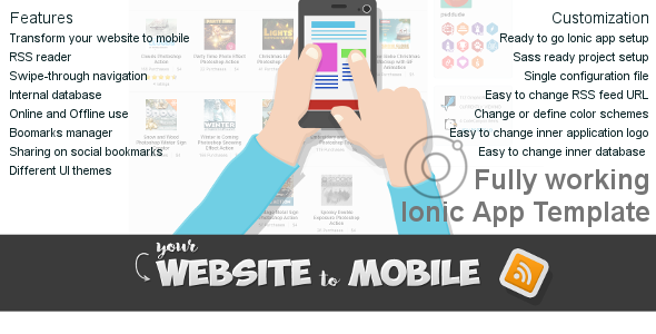 Website to Mobile Ionic Application Template