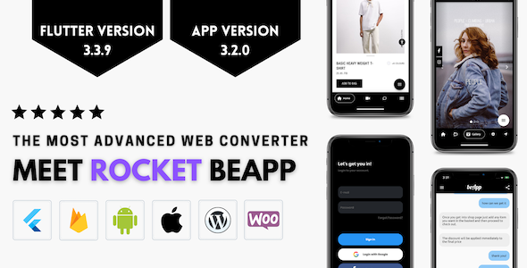 Rocket BeApp - Flutter Web Converter