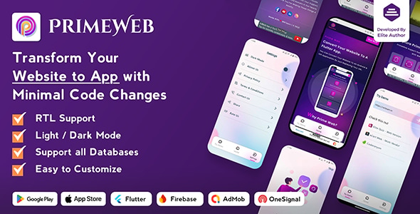 Prime Web - Convert Website to a Flutter App | Web View App | Web to App