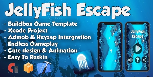 JellyFish Escape - Xcode Project & Buildbox Game Template (64bit)