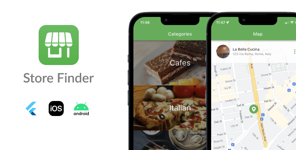 Store Finder - Find stores around you - iOS & Android Ready Flutter App