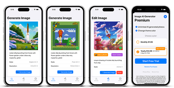 AI Image Generator Stability AI - SwiftUI iOS Full Application