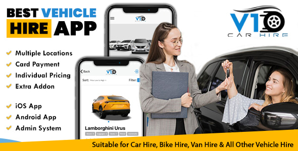 Vehicle Hire Car Van Bike Electric Scooter Caravan Motorhome Truck Rental Hiring Renting Booking App