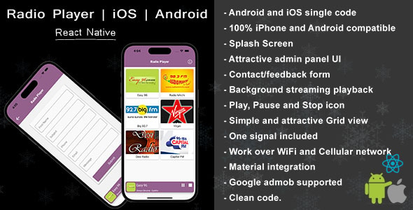 React native Radio player for iOS and android