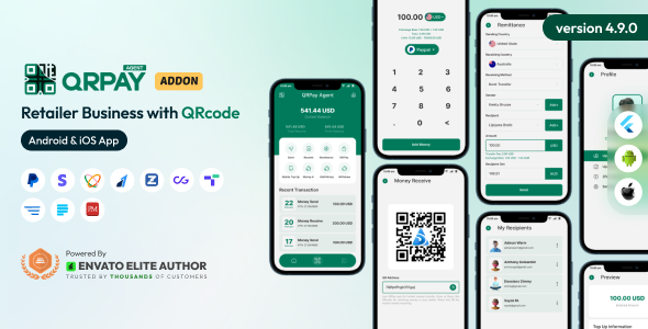 QRPay Agent - Retailer Business with QR Code Android and iOS App