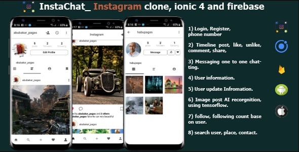 InstaChat_InstagramClone in Ionic 4 and firebase