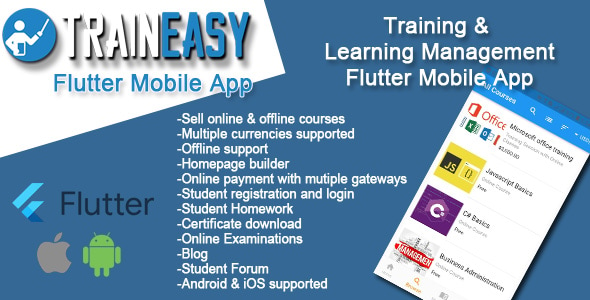 Learning Management System Flutter App - TrainEasy