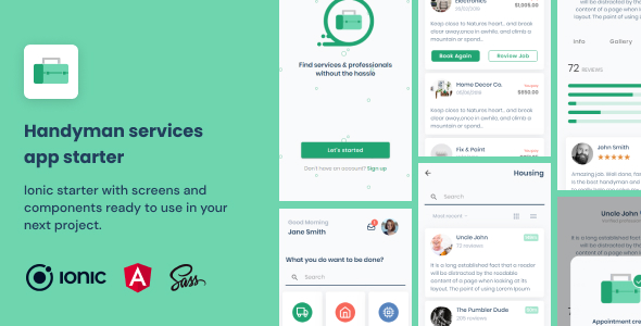 Handyman Services | Ionic 5 | Angular | UI Theme | Template App | Starter App & Components