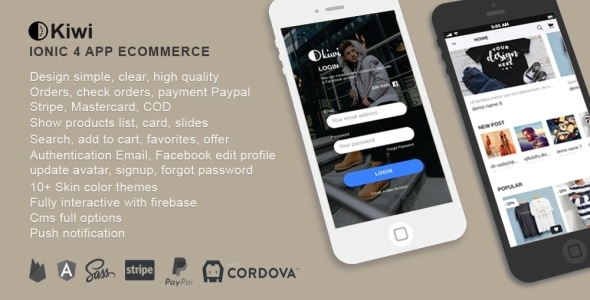 Kiwi - Ionic 4 eCommerce with Angular Firebase CMS