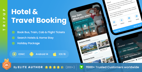 2 App Template| Flight Booking App| Hotel Booking App| Trip Planner App| Ticket Booking App| TripUp