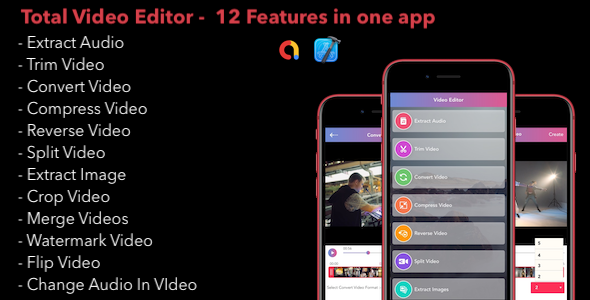 Total Video Editor - 12 Features of video editing in one app with ADMOB and FireBase Integrated