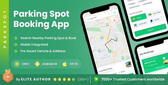 2 App Template | Parking Spot Booking App | Car Parking App | Smart Parking App | ParkSpot