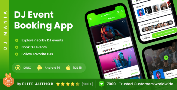 2 App Template| Events App| DJ App| Movie Ticket Booking App | Concert Ticket Booking App| DJ World