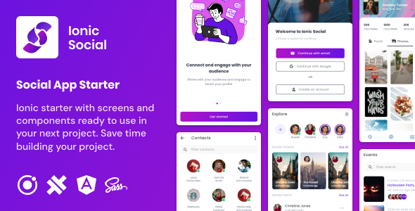 Ionic Social | Ionic 5 | Angular | UI Theme | Template App | Starter App & Components