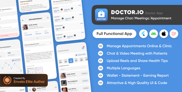 Doctor.io : Doctor App for Doctors Appointments Managements, Online Diagnostics