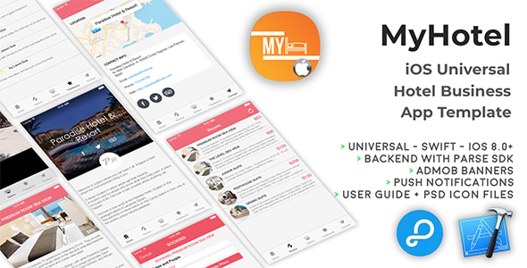 MyHotel | iOS Universal Hotel App Templates (Swift)