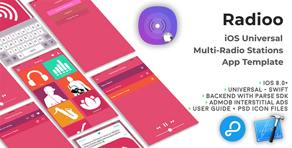 Radioo | iOS Universal Multi-Radio Stations App Template (Swift)