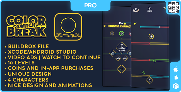 Color Switch Break (PRO) - BUILDBOX CLASSIC - IOS - Android - Reward video