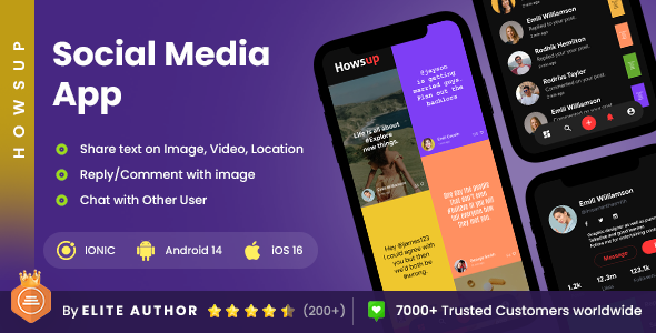 2 App Template| Social App| Post Sharing App| Social Sharing App| Video Sharing App| HowsUp