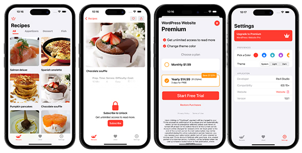 Recipe iOS WordPress App - SwiftUI Full Application