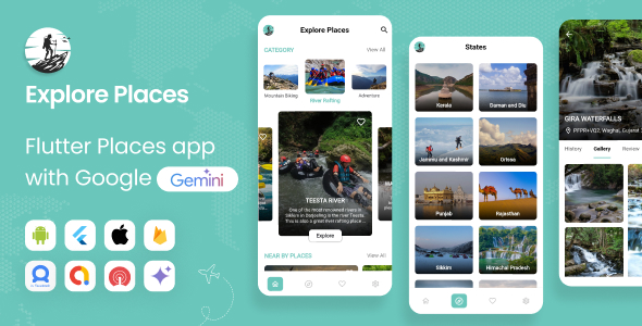 Explore Places - Flutter Places App with Firebase Backend | Place App | With AI