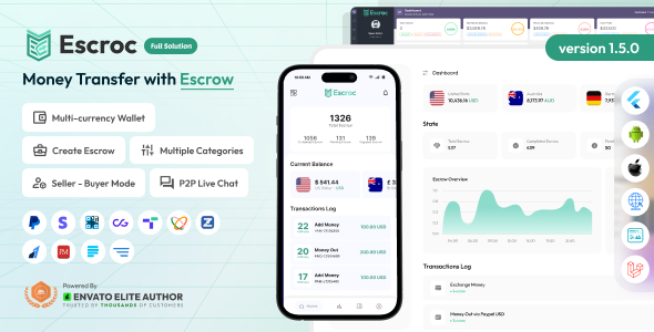 Escroc - Money Transfer with Escrow Full Solution