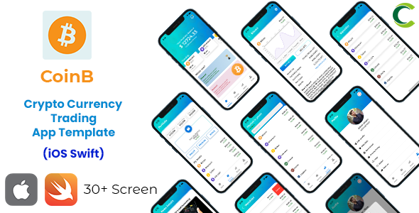 Crypto Currency Trading App Template in iOS Swift | BitCoin App Template iOS Swift | CoinB