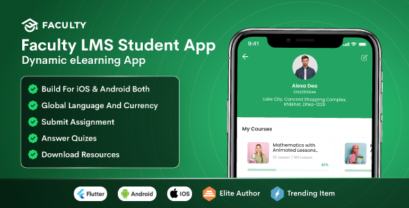 Faculty LMS Mobile App - eLearning Management System Flutter App