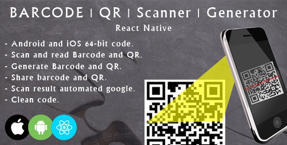 React native barcode and QR scanner and generator