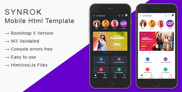 Synrok - Multipurpose Mobile HTML Template